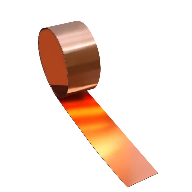 Uxney Copper Sheet Roll, 1000x50x0.5mm Copper Flashing Roll, 25 Gauge Thick Pure Copper Plate & Strip for Roofing, DIY Projects, House Repair, Crafts and Metal Working - Image 1